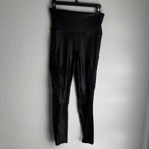 Spanx Women's Black High-Waisted moto Leggings